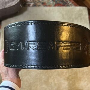 GymReaper Weightlifting Black Leather Belt Large 42”